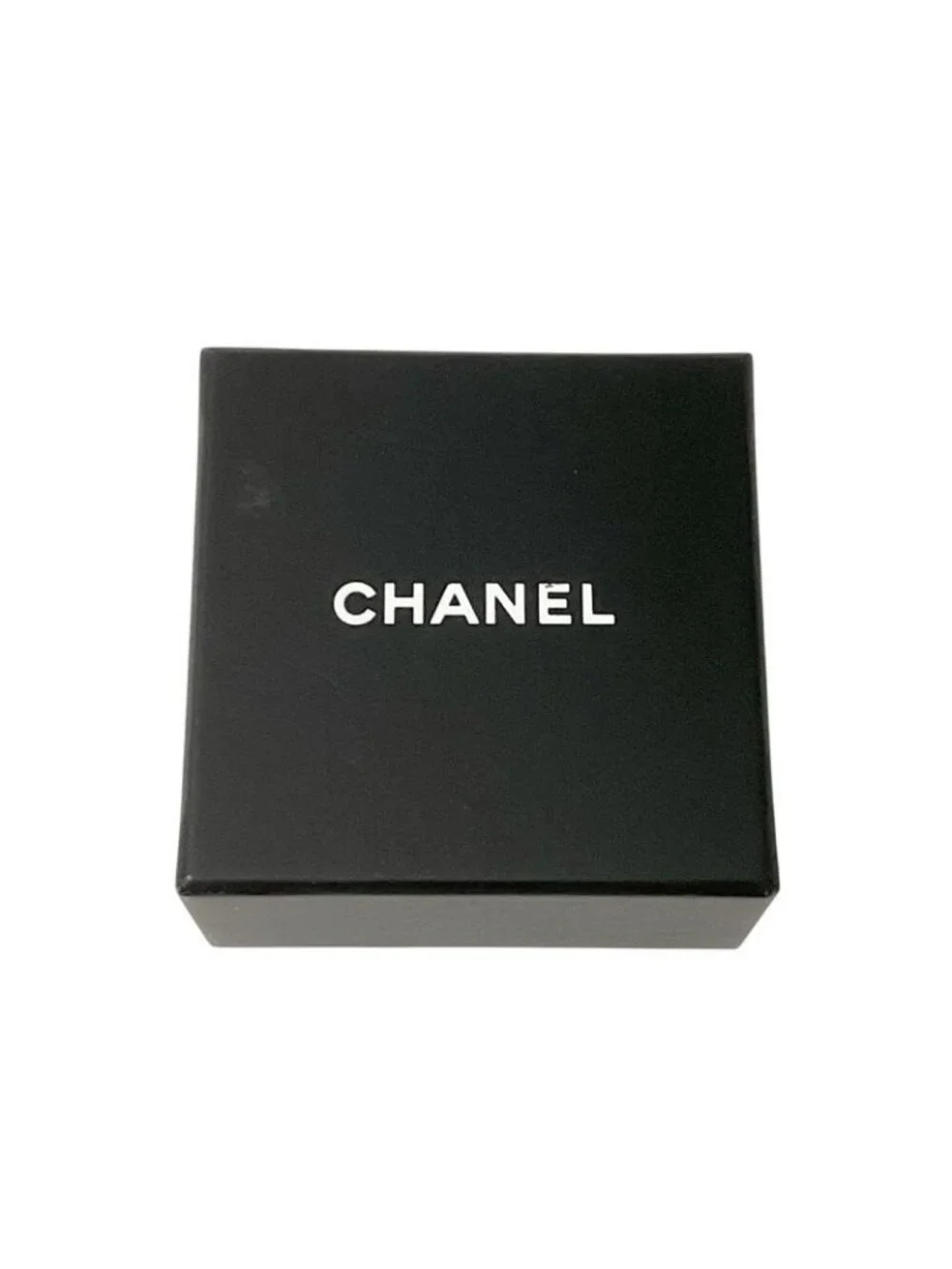 Chanel Ring Gold Black Coco Mark Heart Rhinestone
